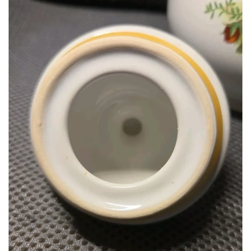 Vntg 8in Ceramic Canister Victorian Rose Design